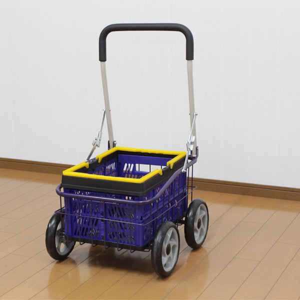 【値下げSALE】台車 キャスター オリコン付 お出かけ台車 最大積載量約30kg 訳あり