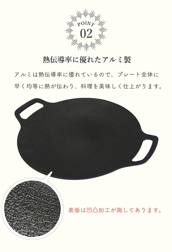 【訳あり】【大幅値下げ】グリドルパン 30cm ih 直火 丸形 グリルパン プレート アルミ製 軽量 マルチグリドルパン 深型