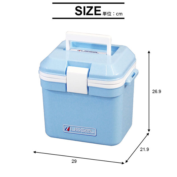 クーラーボックス 小型 7l クーラーボックス アイスブルー ダークブルー 水色 幅29×奥行21.9×高さ26.9cm